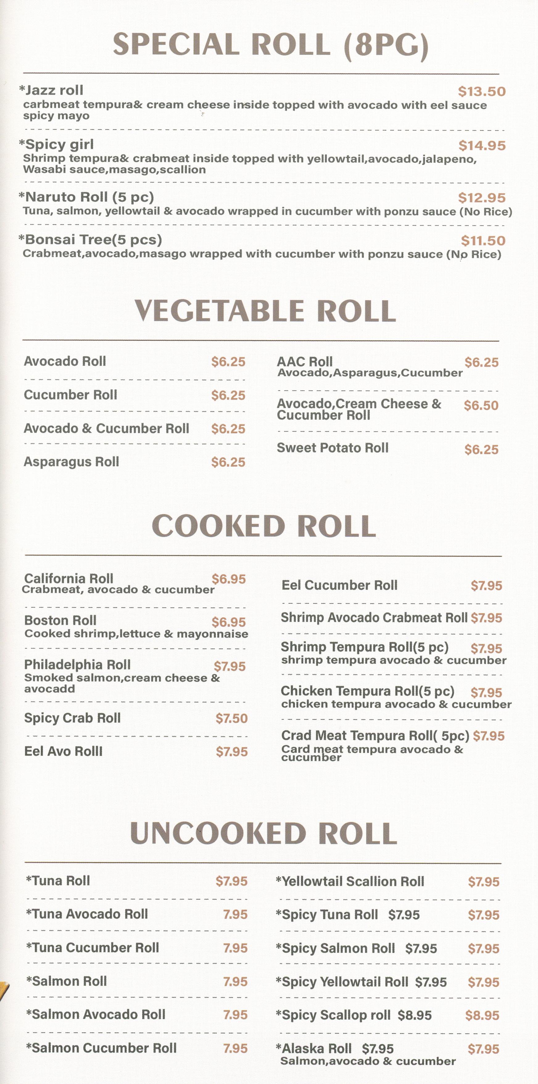 Menu Page 1